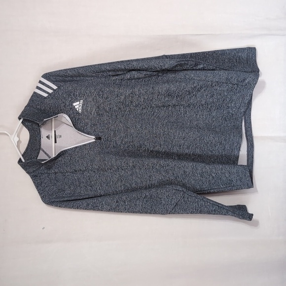 Mens Adidas Golf Heather Grey Quarter Zip Pullover Lightweight Sweatshirt Size M - Picture 1 of 6